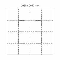 Černo-bílá gumová modulová puzzle dlažba (střed) FLOMA FitFlo SF1050 - délka 50 cm, šířka 50 cm, výška 1,6 cm