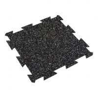 Černo-bílá gumová podlahová deska (puzzle - střed) FLOMA FitFlo SF1050 - délka 50 cm, šířka 50 cm, výška 1 cm