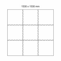 Černo-bílo-červená gumová podlahová deska (puzzle - okraj) FLOMA FitFlo SF1050 - délka 50 cm, šířka 50 cm, výška 1,6 cm