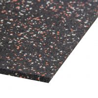 Černo-bílo-červená gumová podlahová deska (puzzle - okraj) FLOMA FitFlo SF1050 - délka 50 cm, šířka 50 cm, výška 1 cm