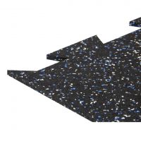 Černo-bílo-modrá gumová podlahová deska (puzzle - střed) FLOMA FitFlo SF1050 - délka 50 cm, šířka 50 cm, výška 1 cm