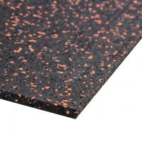 Černo-červená gumová podlahová deska (puzzle - okraj) FLOMA FitFlo SF1050 - délka 50 cm, šířka 50 cm, výška 1 cm