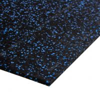 Černo-modrá gumová modulová puzzle dlažba (roh) FLOMA FitFlo SF1050 - délka 50 cm, šířka 50 cm, výška 1,6 cm