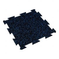 Černo-modrá gumová podlahová deska (puzzle - střed) FLOMA FitFlo SF1050 - délka 50 cm, šířka 50 cm, výška 1,6 cm