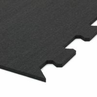 Černá gumová podlahová deska (puzzle - roh) FLOMA FitFlo SF1050 - délka 95,6 cm, šířka 95,6 cm, výška 1,6 cm