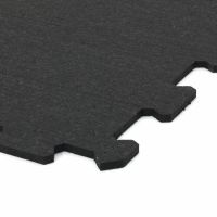 Černá gumová podlahová deska (puzzle - roh) FLOMA FitFlo SF1050 - délka 95,6 cm, šířka 95,6 cm, výška 1,6 cm