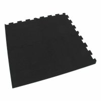 Černá gumová podlahová deska (puzzle - roh) FLOMA FitFlo SF1050 - délka 95,6 cm, šířka 95,6 cm, výška 1,6 cm