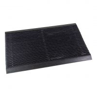 Černá venkovní čistící kartáčová vstupní rohož FLOMA Outline - délka 50 cm, šířka 80 cm, výška 2,2 cm