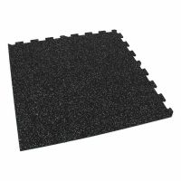 Černo-bílá gumová podlahová deska (puzzle - roh) FLOMA FitFlo SF1050 - délka 95,6 cm, šířka 95,6 cm, výška 0,8 cm