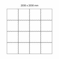 Černo-šedá gumová podlahová deska (puzzle - okraj) FLOMA FitFlo SF1050 - délka 50 cm, šířka 50 cm, výška 1 cm