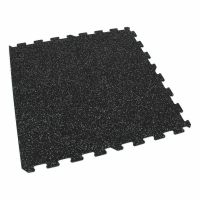 Černo-šedá gumová podlahová deska (puzzle - okraj) FLOMA FitFlo SF1050 - délka 95,6 cm, šířka 95,6 cm, výška 1,6 cm