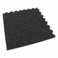 Černo-šedá gumová podlahová deska (puzzle - roh) FLOMA FitFlo SF1050 - délka 95,6 cm, šířka 95,6 cm, výška 1,6 cm