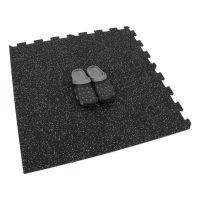 Černo-šedá gumová podlahová deska (puzzle - roh) FLOMA FitFlo SF1050 - délka 95,6 cm, šířka 95,6 cm, výška 1,6 cm
