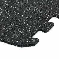 Černo-šedá gumová podlahová deska (puzzle - roh) FLOMA FitFlo SF1050 - délka 95,6 cm, šířka 95,6 cm, výška 1,6 cm