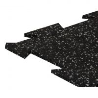 Černo-šedá gumová podlahová deska (puzzle - střed) FLOMA FitFlo SF1050 - délka 50 cm, šířka 50 cm, výška 1,6 cm