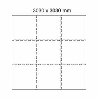 Černá gumová modulová puzzle dlažba (okraj) FLOMA FitFlo SF1050 - délka 100 cm, šířka 100 cm, výška 1,6 cm