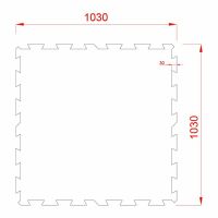 Černá gumová modulová puzzle dlažba (střed) FLOMA FitFlo SF1050 - délka 100 cm, šířka 100 cm, výška 1,6 cm