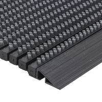 Černá venkovní čistící kartáčová vstupní rohož FLOMA Outline - délka 40 cm, šířka 60 cm, výška 2,2 cm