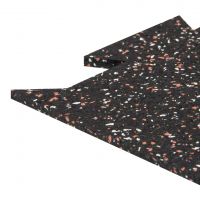 Černo-bílo-červená gumová podlahová deska (puzzle - okraj) FLOMA FitFlo SF1050 - délka 100 cm, šířka 100 cm, výška 1,6 cm
