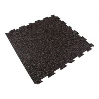 Černo-bílo-červená gumová podlahová deska (puzzle - okraj) FLOMA FitFlo SF1050 - délka 100 cm, šířka 100 cm, výška 0,8 cm
