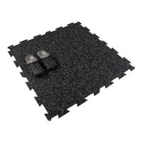 Černo-bílá gumová podlahová deska (puzzle - střed) FLOMA FitFlo SF1050 - délka 100 cm, šířka 100 cm, výška 1 cm