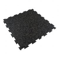 Černo-bílá gumová podlahová deska (puzzle - střed) FLOMA FitFlo SF1050 - délka 100 cm, šířka 100 cm, výška 1 cm