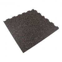 Černo-bílo-červená gumová podlahová deska (puzzle - roh) FLOMA FitFlo SF1050 - délka 100 cm, šířka 100 cm, výška 1 cm