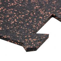 Černo-červená gumová podlahová deska (puzzle - okraj) FLOMA FitFlo SF1050 - délka 100 cm, šířka 100 cm, výška 0,8 cm