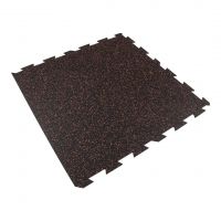 Černo-červená gumová podlahová deska (puzzle - okraj) FLOMA FitFlo SF1050 - délka 100 cm, šířka 100 cm, výška 1 cm