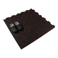 Černo-červená gumová podlahová deska (puzzle - roh) FLOMA FitFlo SF1050 - délka 100 cm, šířka 100 cm, výška 1,6 cm