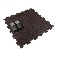 Černo-červená gumová podlahová deska (puzzle - střed) FLOMA FitFlo SF1050 - délka 100 cm, šířka 100 cm, výška 1 cm