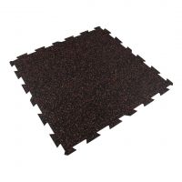 Černo-červená gumová podlahová deska (puzzle - střed) FLOMA FitFlo SF1050 - délka 100 cm, šířka 100 cm, výška 1 cm