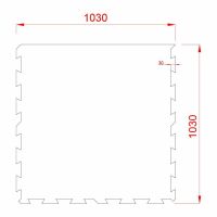 Černo-modrá gumová podlahová deska (puzzle - okraj) FLOMA FitFlo SF1050 - délka 100 cm, šířka 100 cm, výška 1 cm