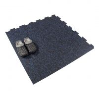 Černo-modrá gumová modulová puzzle dlažba (roh) FLOMA FitFlo SF1050 - délka 100 cm, šířka 100 cm, výška 1,6 cm