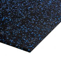 Černo-modrá gumová podlahová deska (puzzle - roh) FLOMA FitFlo SF1050 - délka 100 cm, šířka 100 cm, výška 1 cm
