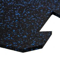 Černo-modrá gumová modulová puzzle dlažba (střed) FLOMA FitFlo SF1050 - délka 100 cm, šířka 100 cm, výška 1,6 cm