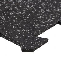 Černo-šedá gumová podlahová deska (puzzle - roh) FLOMA FitFlo SF1050 - délka 100 cm, šířka 100 cm, výška 1 cm