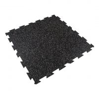 Černo-šedá gumová podlahová deska (puzzle - střed) FLOMA FitFlo SF1050 - délka 100 cm, šířka 100 cm, výška 1 cm