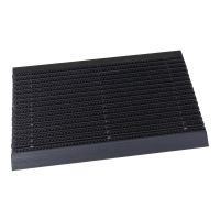 Černá venkovní čisticí kartáčová vstupní rohož FLOMA Outline - délka 60 cm, šířka 90 cm, výška 2,2 cm