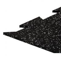 Černo-šedá gumová podlahová deska (puzzle - roh) FLOMA FitFlo SF1050 - délka 100 cm, šířka 100 cm, výška 1 cm