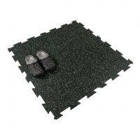 Černo-zelená gumová podlahová deska (puzzle - střed) FLOMA FitFlo SF1050 - délka 100 cm, šířka 100 cm, výška 1 cm