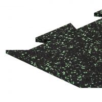 Černo-zelená gumová podlahová deska (puzzle - střed) FLOMA FitFlo SF1050 - délka 100 cm, šířka 100 cm, výška 1 cm