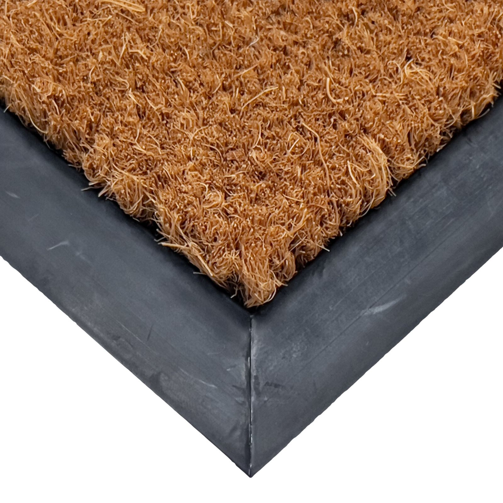 Hnědá kokosová vnitřní venkovní čisticí vstupní rohož FLOMA Natural Coco - délka 300 cm, šířka 150 cm, výška 1,7 cm