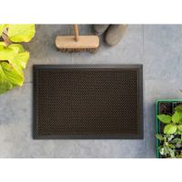 Zlatá čisticí venkovní vstupní rohož FLOMA Blitz - délka 60 cm, šířka 90 cm, výška 1 cm