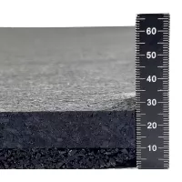 Černá gumová extrémně zátěžová modulová podlahová deska (puzzle - okraj) FLOMA Sandwich - délka 100 cm, šířka 100 cm, výška 2,6 cm
