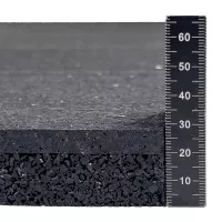 Černá gumová modulová podlahová deska (puzzle - střed) FLOMA Sandwich - délka 100 cm, šířka 100 cm, výška 2,8 cm