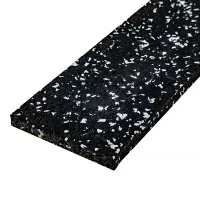 Černo-bílá gumová soklová podlahová lišta FLOMA FitFlo IceFlo - délka 200 cm, šířka 7 cm, tloušťka 0,8 cm