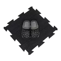 Černá gumová podlahová deska (puzzle - střed) FLOMA FitFlo SF1050 - délka 50 cm, šířka 50 cm, výška 0,8 cm