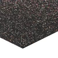 Černo-bílo-červená gumová podlahová deska (puzzle - okraj) FLOMA FitFlo SF1050 - délka 50 cm, šířka 50 cm, výška 0,8 cm