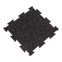 Černo-bílo-červená gumová podlahová deska (puzzle - střed) FLOMA FitFlo SF1050 - délka 50 cm, šířka 50 cm, výška 0,8 cm